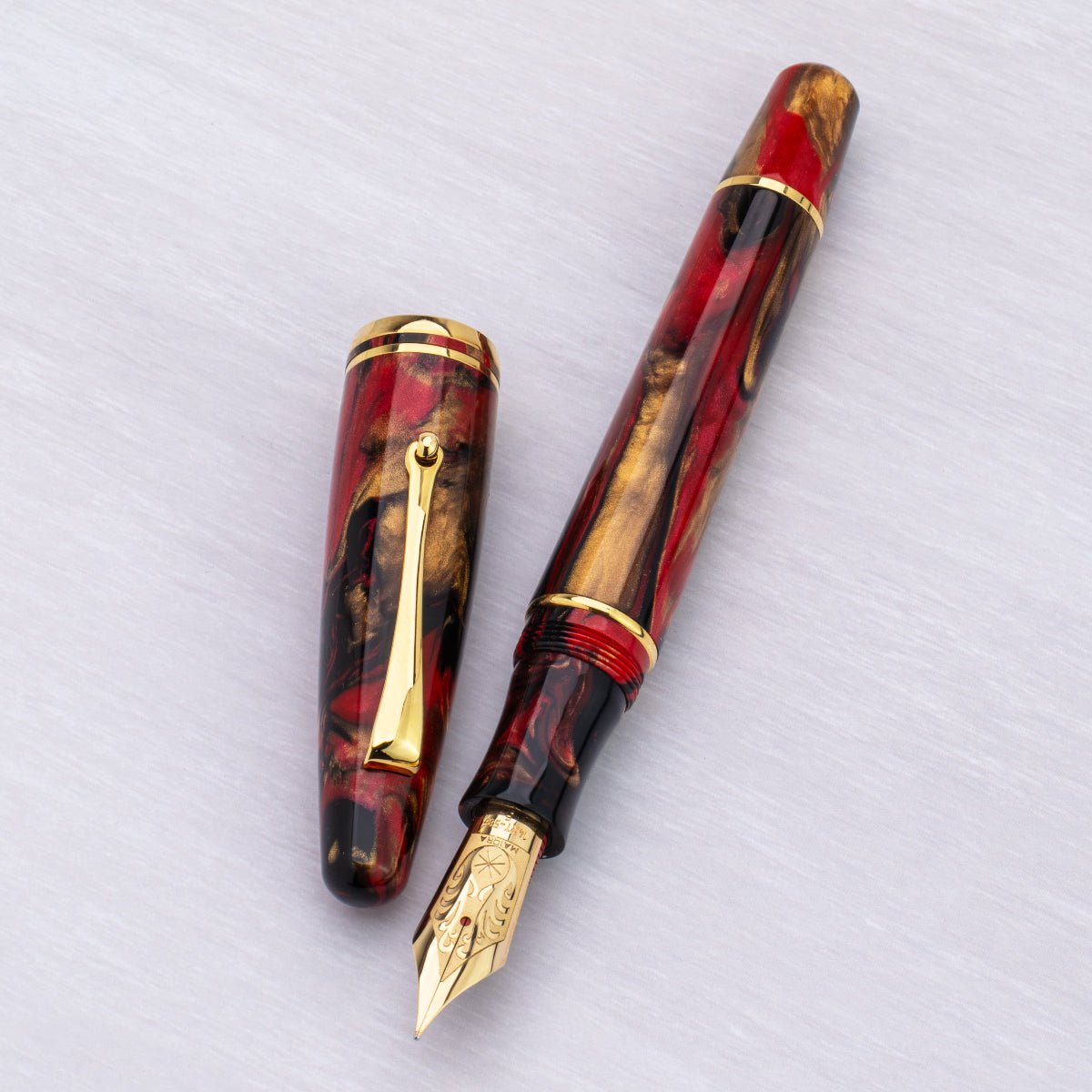 Maiora Ultra Ogiva Fountain Pen - Golden Rule - Gold Trim - 14K Gold Nib - Pen Boutique Ltd