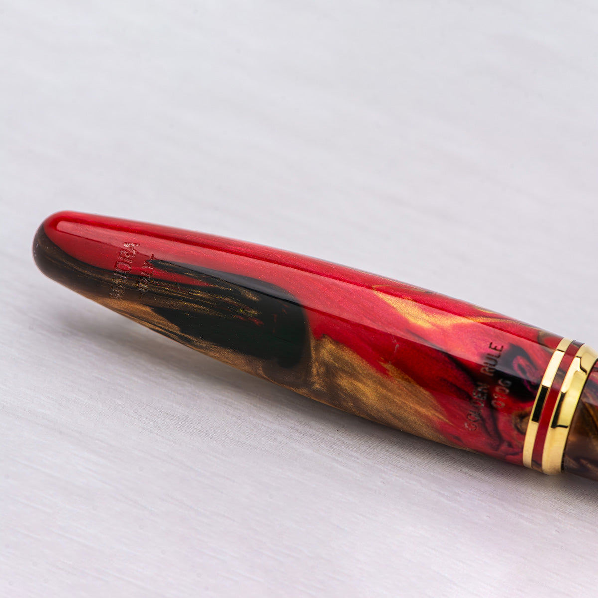 Maiora Ultra Ogiva Fountain Pen - Golden Rule - Gold Trim - 14K Gold Nib - Pen Boutique Ltd