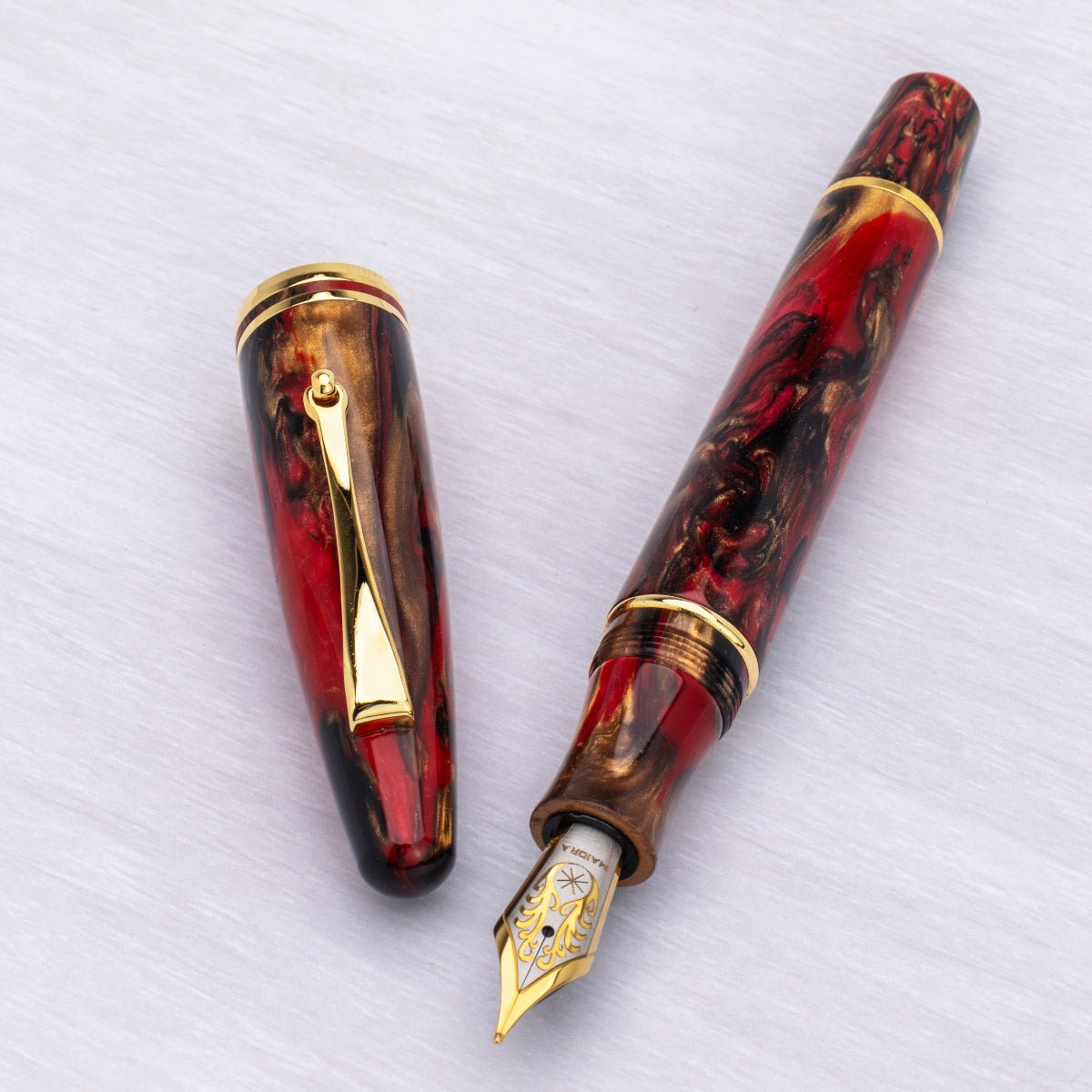 Maiora Ultra Ogiva Fountain Pen - Golden Rule - Gold Trim - Stainless Steel Nib - Pen Boutique Ltd
