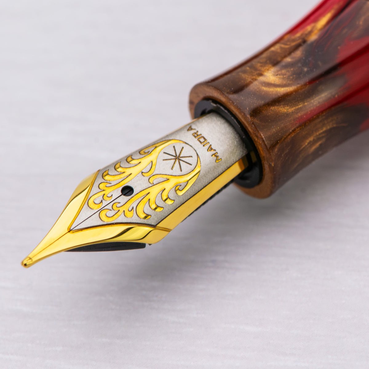 Maiora Ultra Ogiva Fountain Pen - Golden Rule - Gold Trim - Stainless Steel Nib - Pen Boutique Ltd