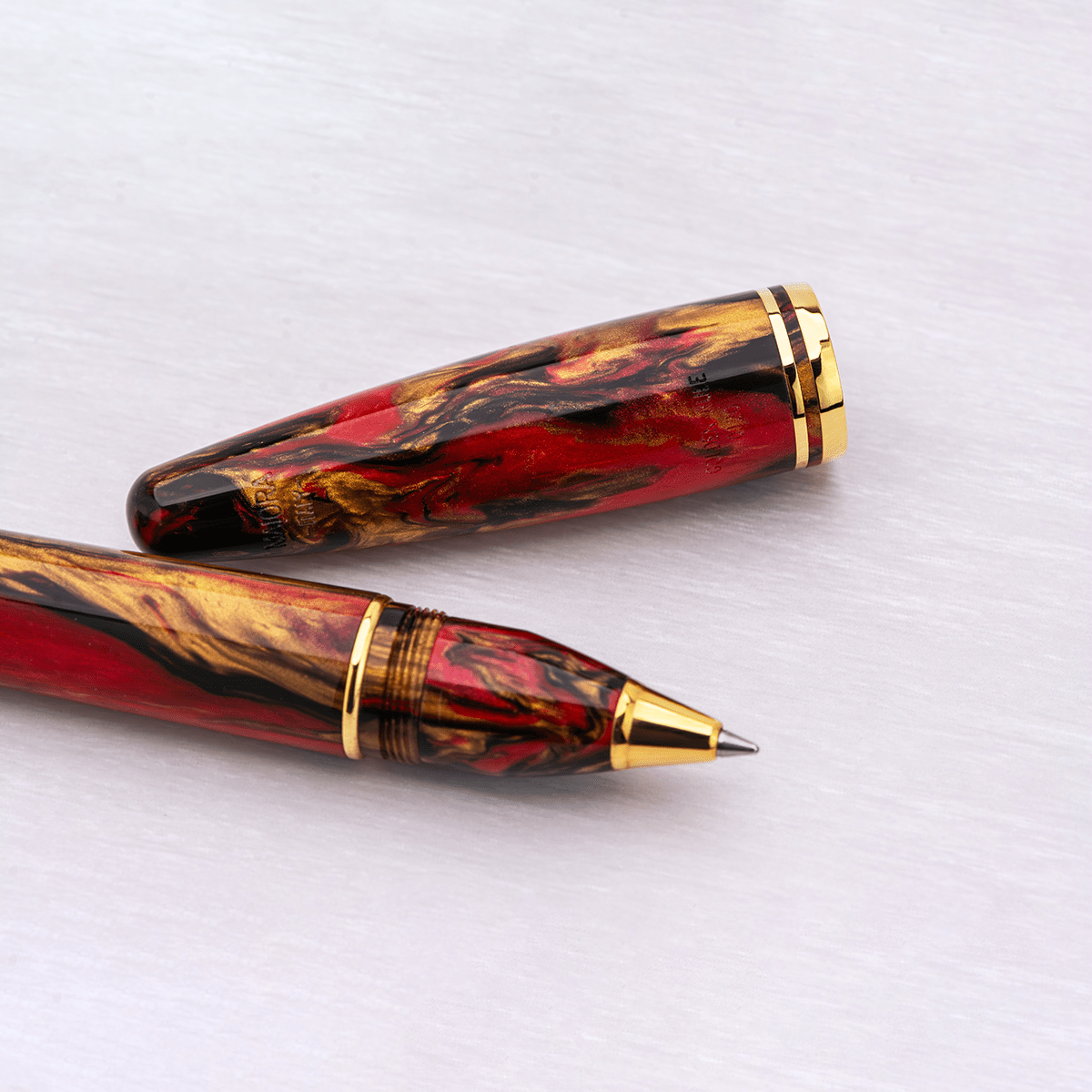 Maiora Ultra Ogiva Rollerball Pen - Golden Rule - Gold Trim - Pen Boutique Ltd