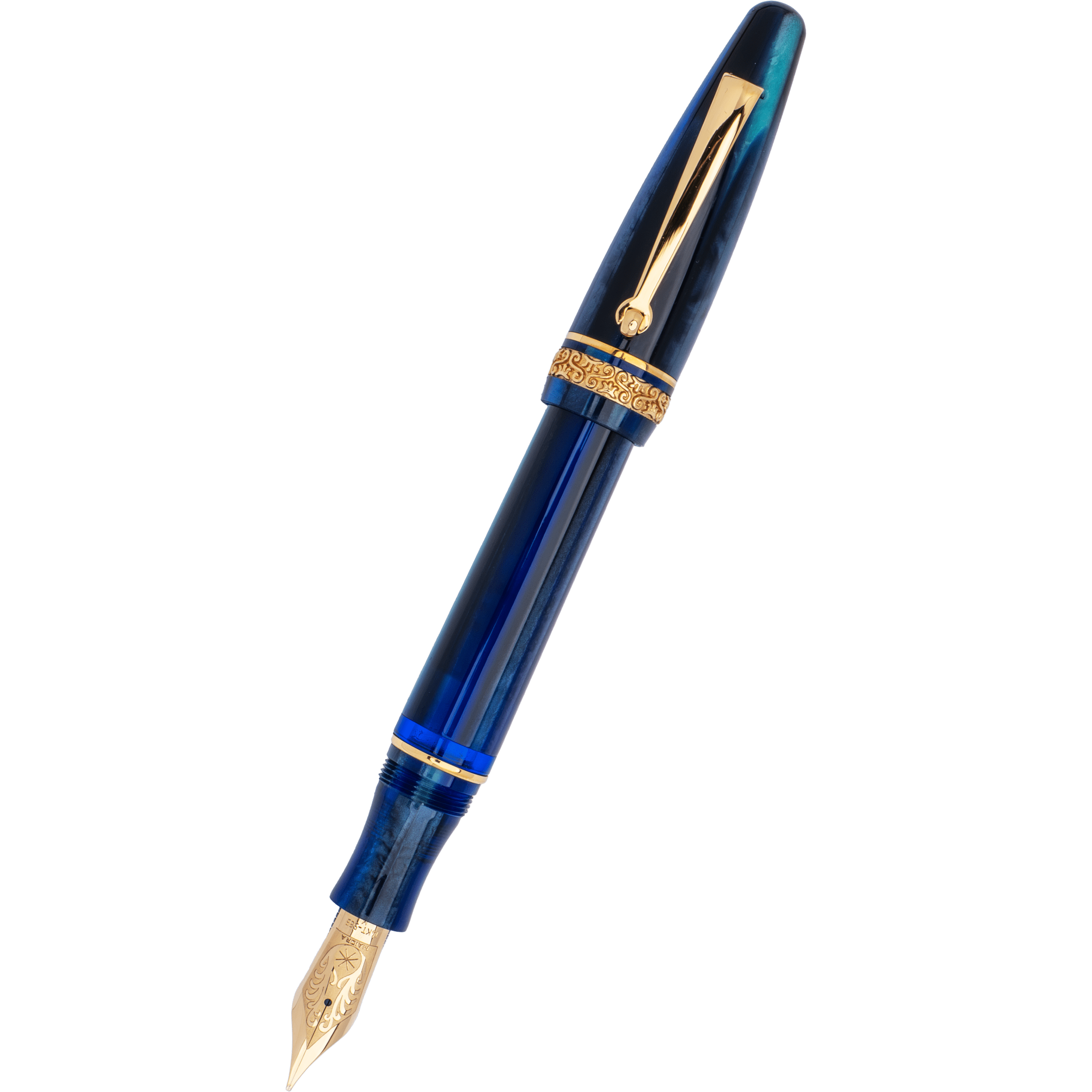 Maiora Limited Edition Fountain Pen - Agua de Mar (Sea Blue) - Gold Trim - 14K Gold Nib - Pen Boutique Ltd