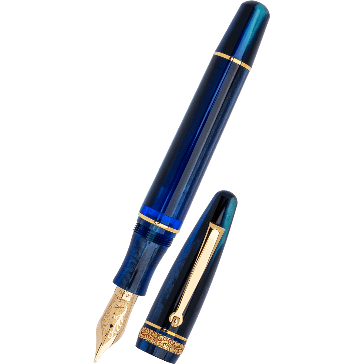 Maiora Limited Edition Fountain Pen - Agua de Mar (Sea Blue) - Gold Trim - 14K Gold Nib - Pen Boutique Ltd
