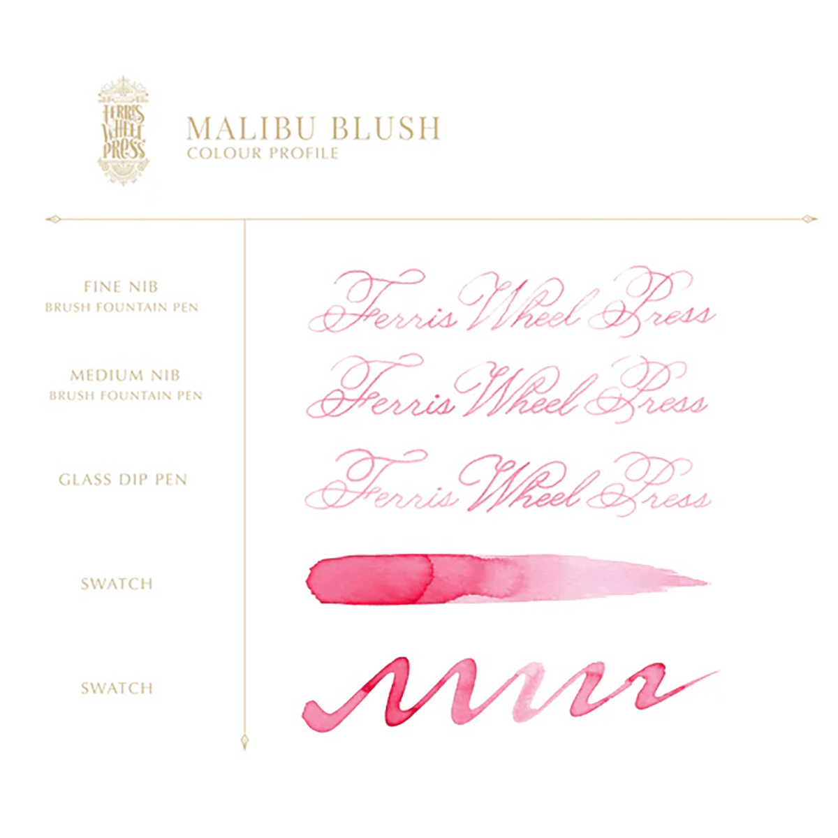 Ferris Wheel Press Ink Bottle - Malibu Blush - 38ml - Pen Boutique Ltd