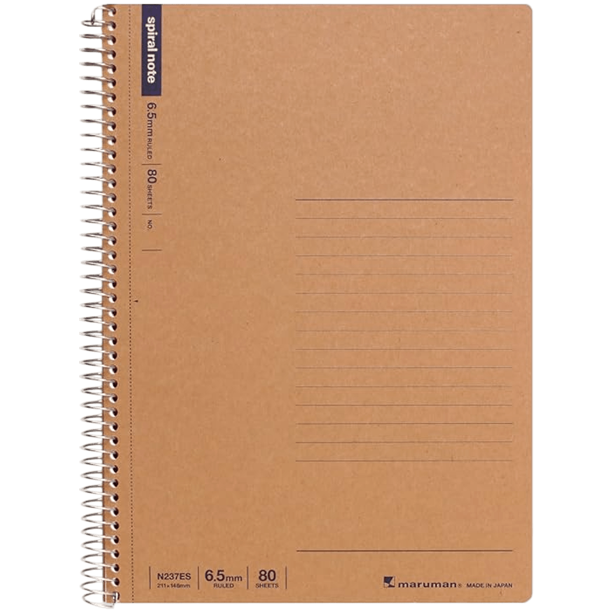Maruman Spiral Note Basic Notebook - A5 - 80 Sheets - Pen Boutique Ltd