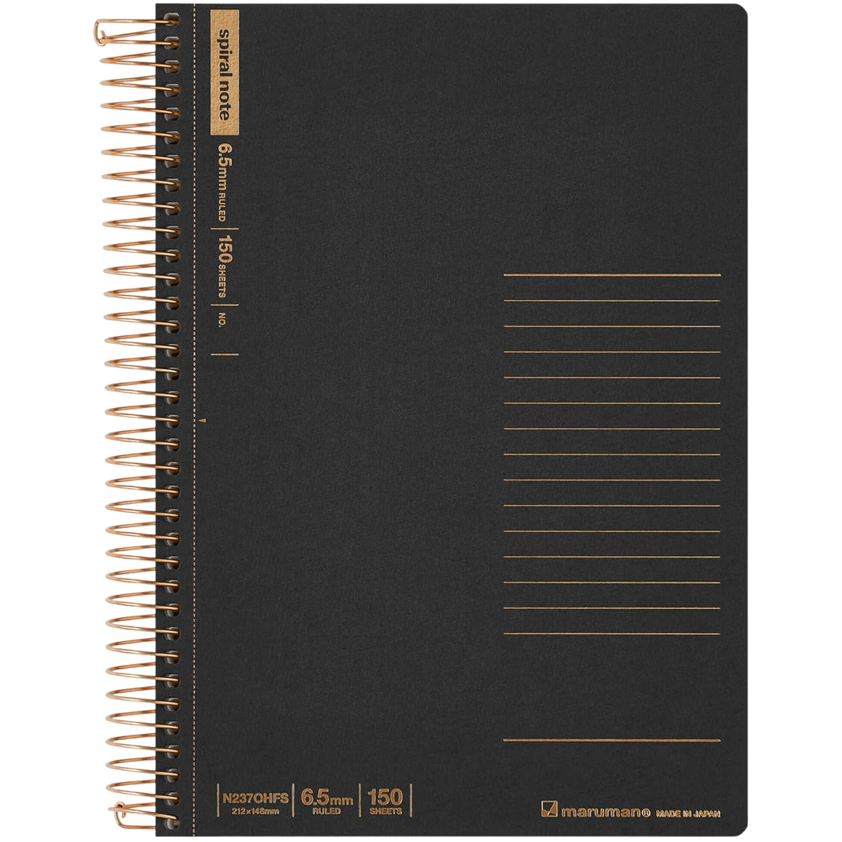 Maruman Spiral Note Basic Notebook - Lined - A5 - 150 Sheets - Pen Boutique Ltd