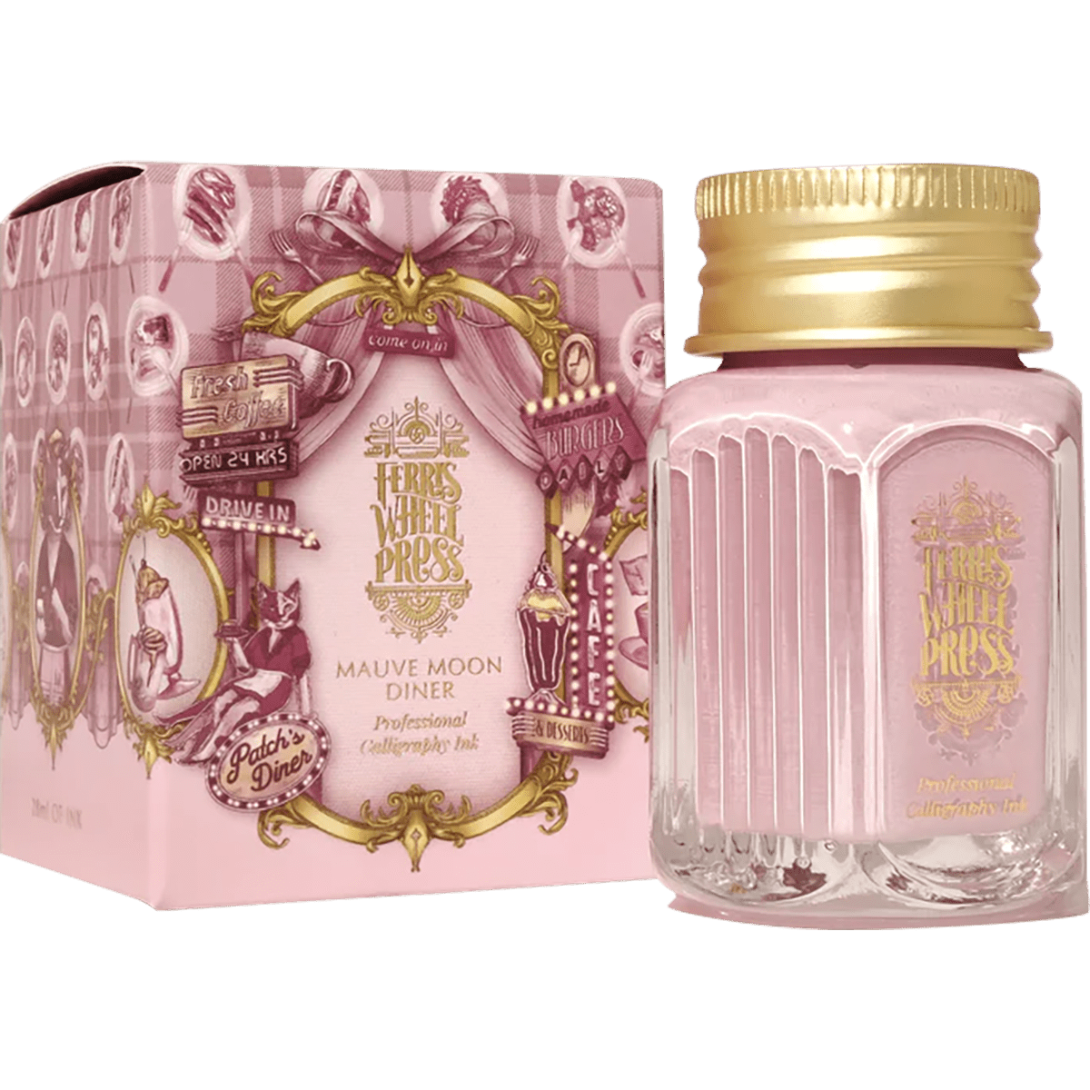 Ferris Wheel Press Calligraphy Ink Bottle - Mauve Moon Diner - 28ml - Pen Boutique Ltd