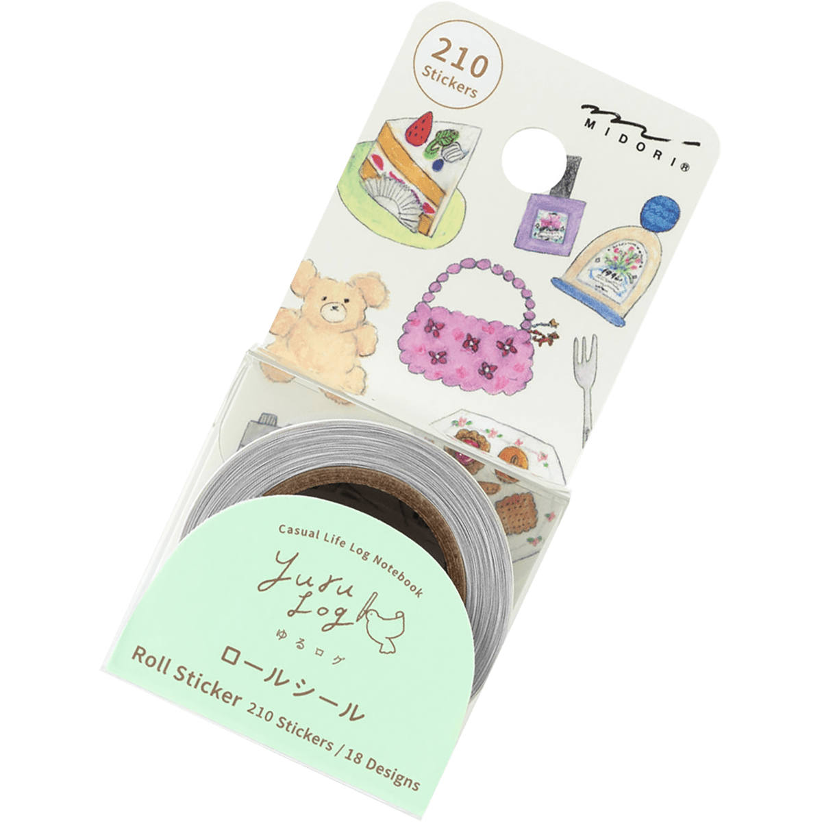 Midori Roll Sticker - Yuru Log Motifs - Pen Boutique Ltd