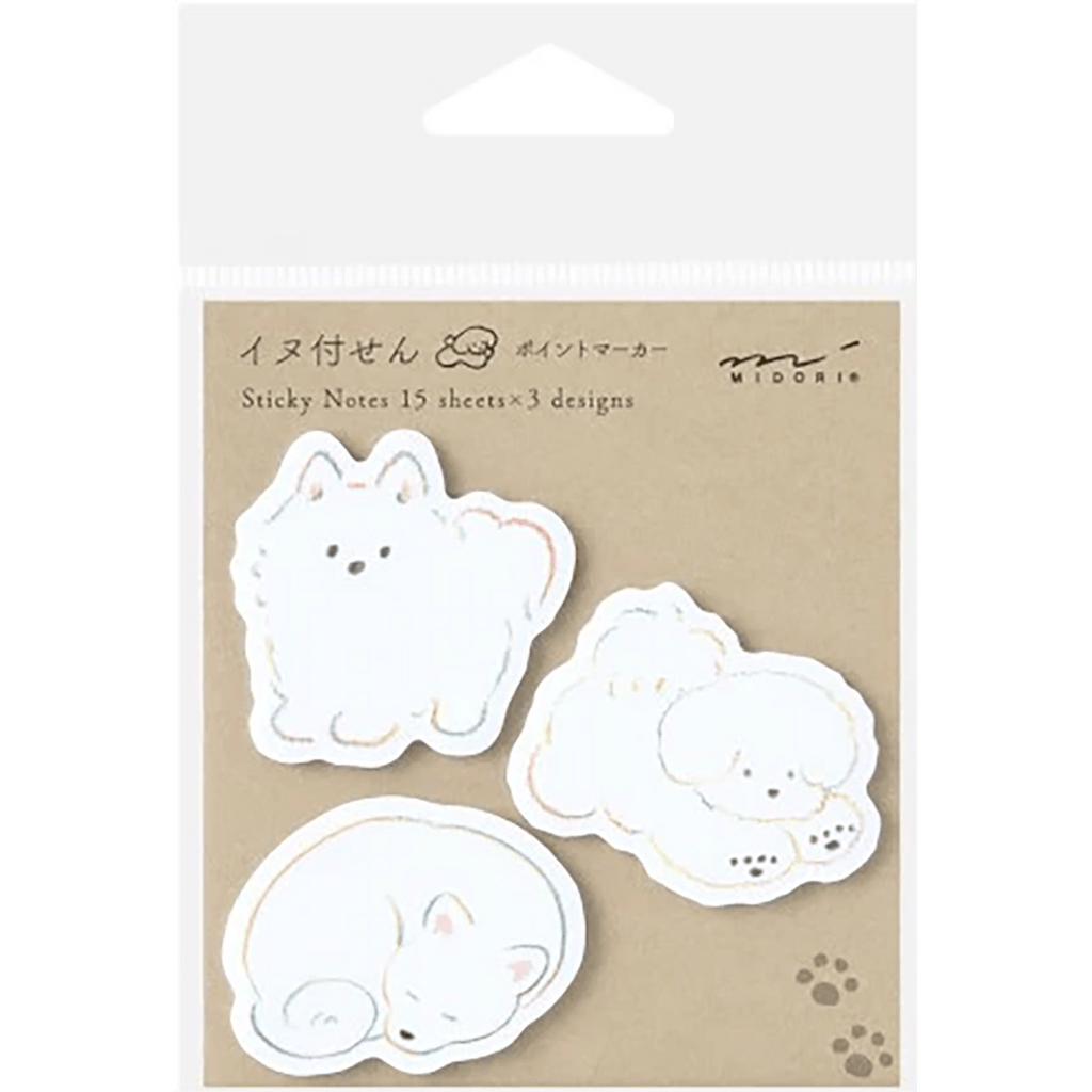 Midori Sticky Notes - Point White Dog - Pen Boutique Ltd