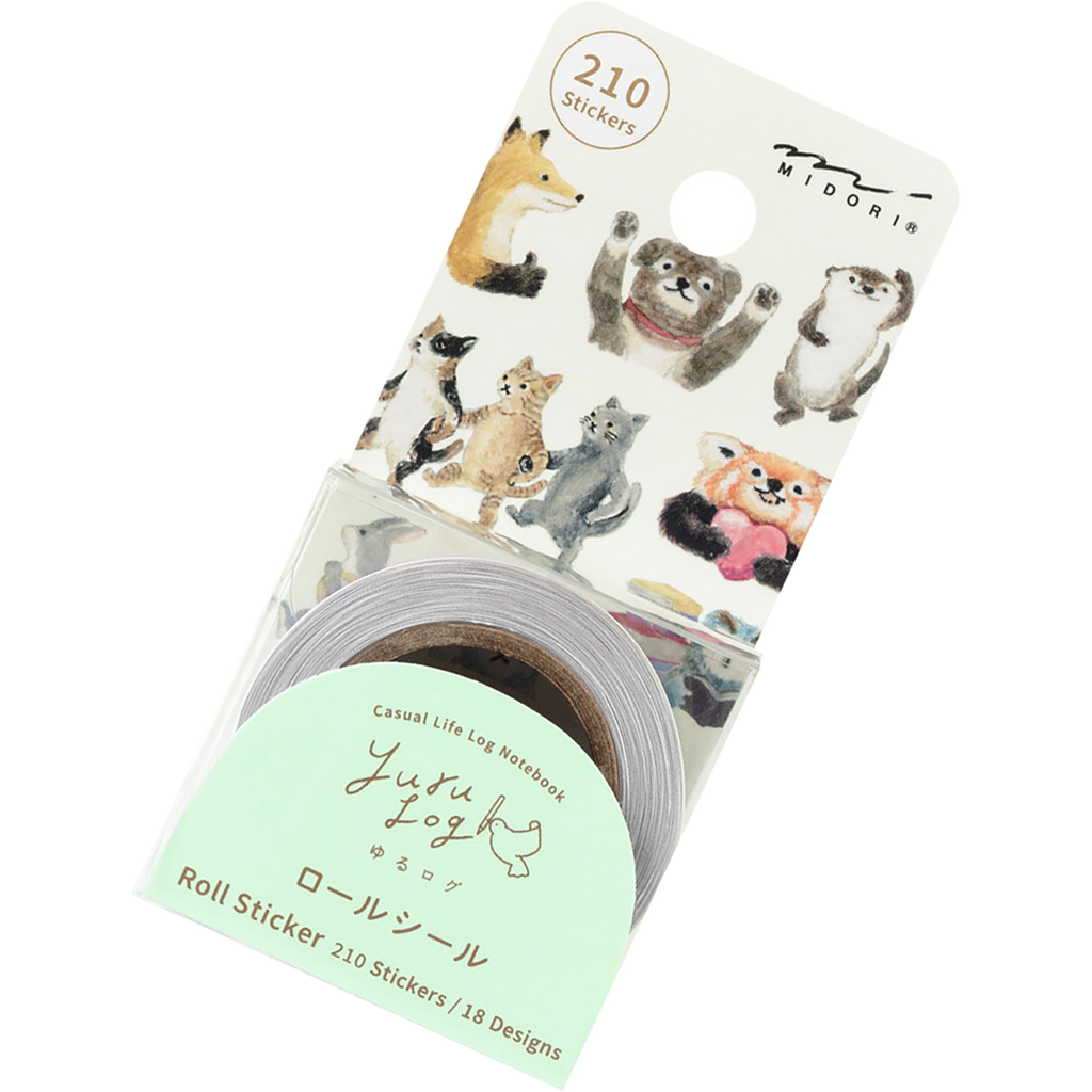 Midori Roll Sticker - Yuru Log Animal Emotions