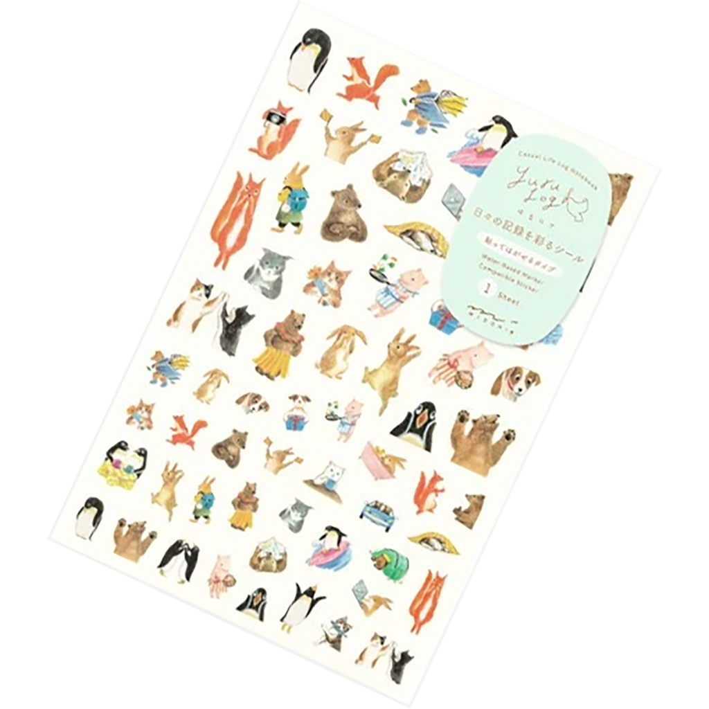 Midori Sticker Sheet - Yuru Log Animal