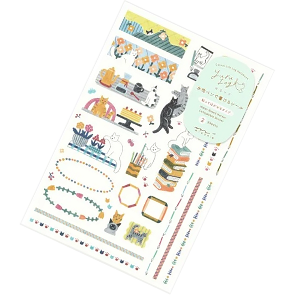 Midori Sticker Sheet - Yuru Log Cat