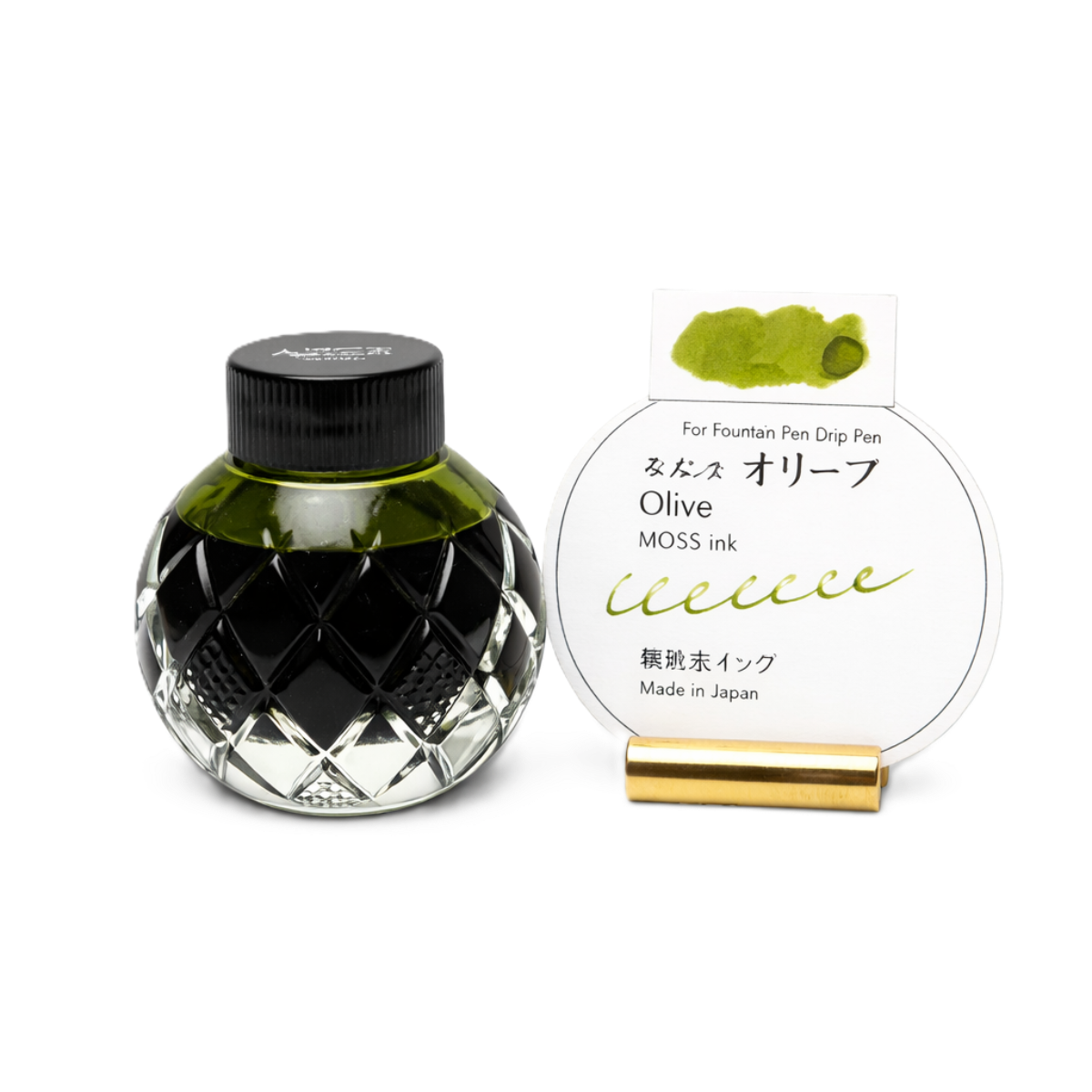 Mitasanshodo Botanical Flower Ink Bottle - Olive - 55ml-Pen Boutique Ltd