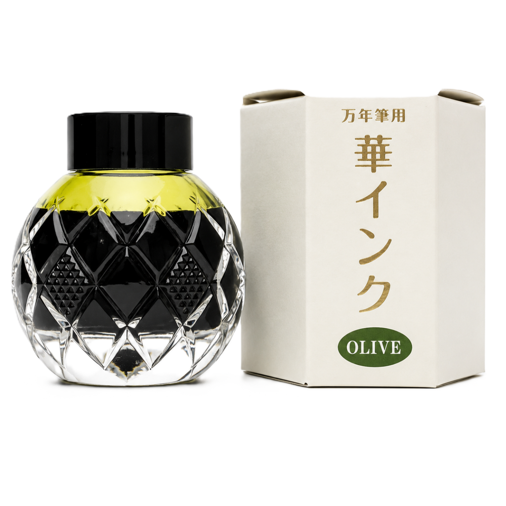 Mitasanshodo Botanical Flower Ink Bottle - Olive - 55ml-Pen Boutique Ltd