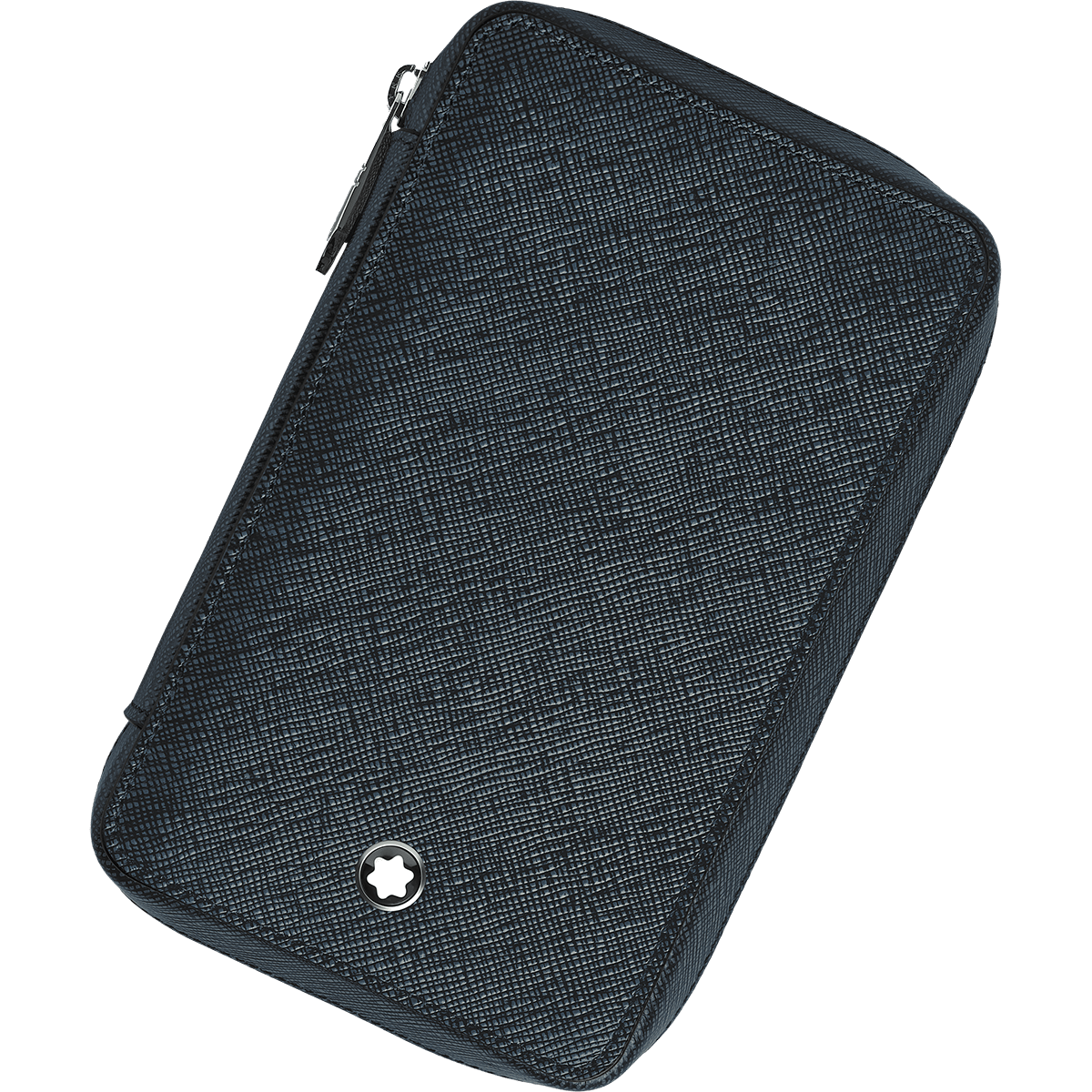 Montblanc Meisterstuck 8 Pen Pouch - Tweed Blue (Zipper Closure) - Pen Boutique Ltd