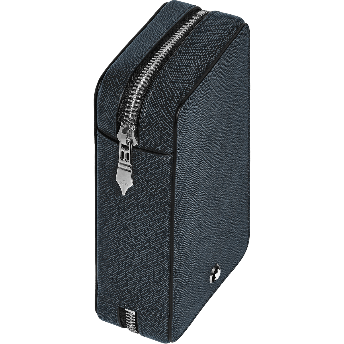 Montblanc Meisterstuck 8 Pen Pouch - Tweed Blue (Zipper Closure) - Pen Boutique Ltd