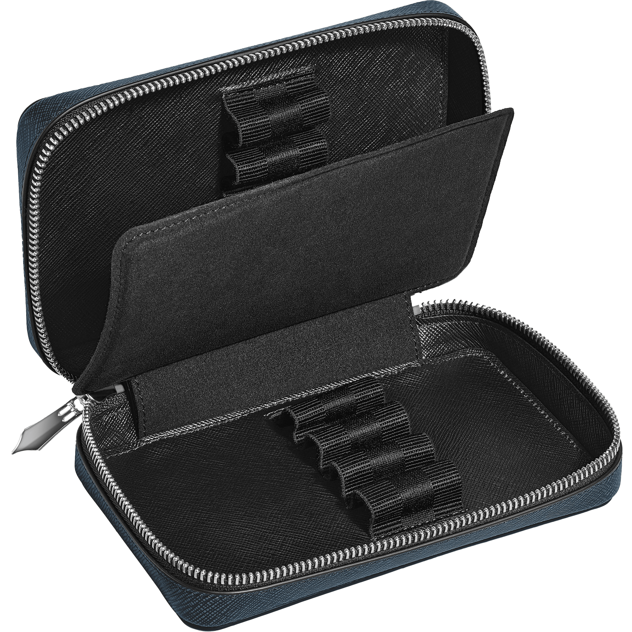 Montblanc Meisterstuck 8 Pen Pouch - Tweed Blue (Zipper Closure) - Pen Boutique Ltd