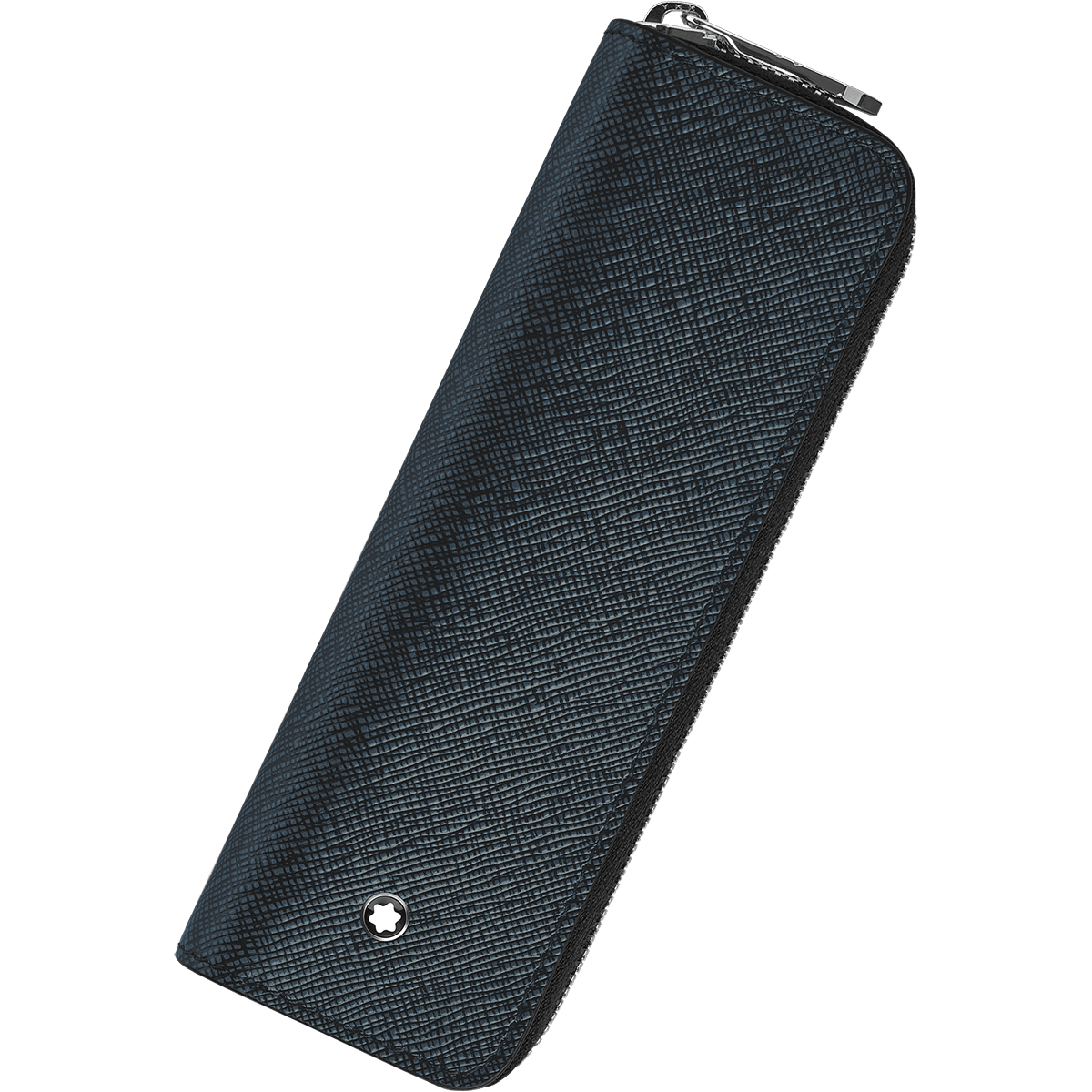 Montblanc Sartorial 1 Pen Pouch - Zipper Closure - Tweed Blue - Pen Boutique Ltd