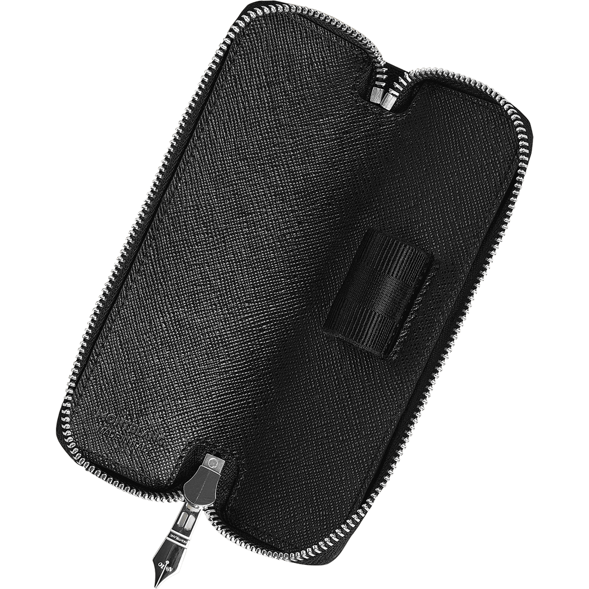 Montblanc Sartorial 1 Pen Pouch - Zipper Closure - Tweed Blue - Pen Boutique Ltd