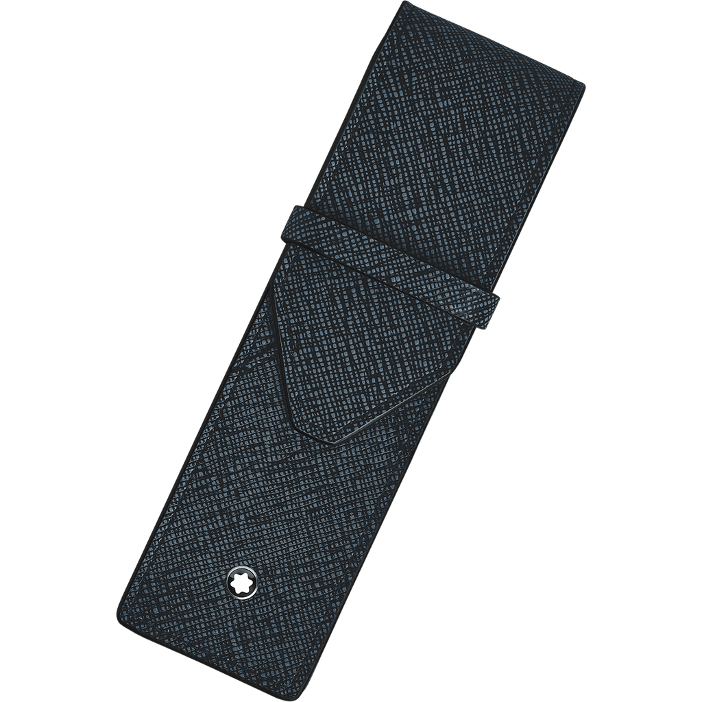 Montblanc Sartorial 2 Pen Pouch - Tweed Blue - Pen Boutique Ltd