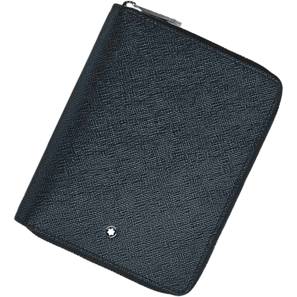 Montblanc Sartorial 5 Pen Pouch - Tweed Blue (Zipper Closure) - Pen Boutique Ltd