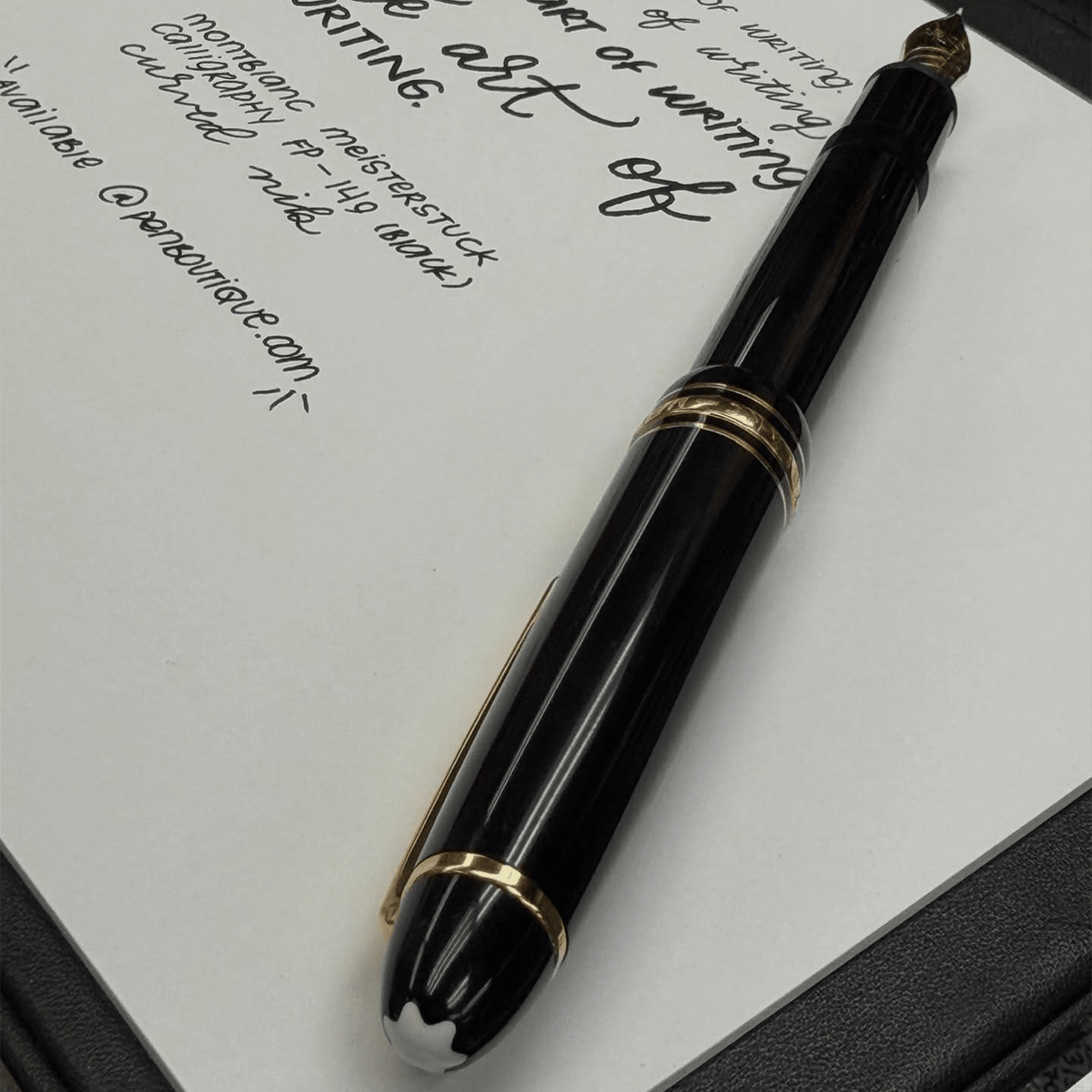 Montblanc Meisterstuck Calligraphy Fountain Pen - 146 Black - Curved Nib ( Limited production) - Pen Boutique Ltd