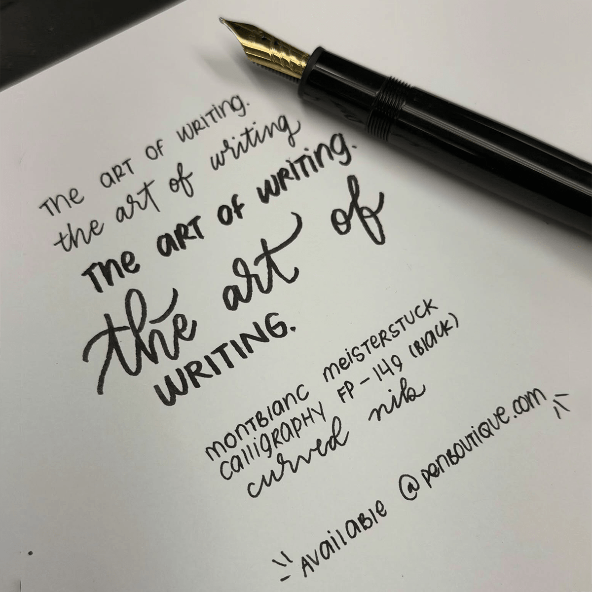Montblanc Meisterstuck Calligraphy Fountain Pen - 146 Black - Curved Nib ( Limited production) - Pen Boutique Ltd