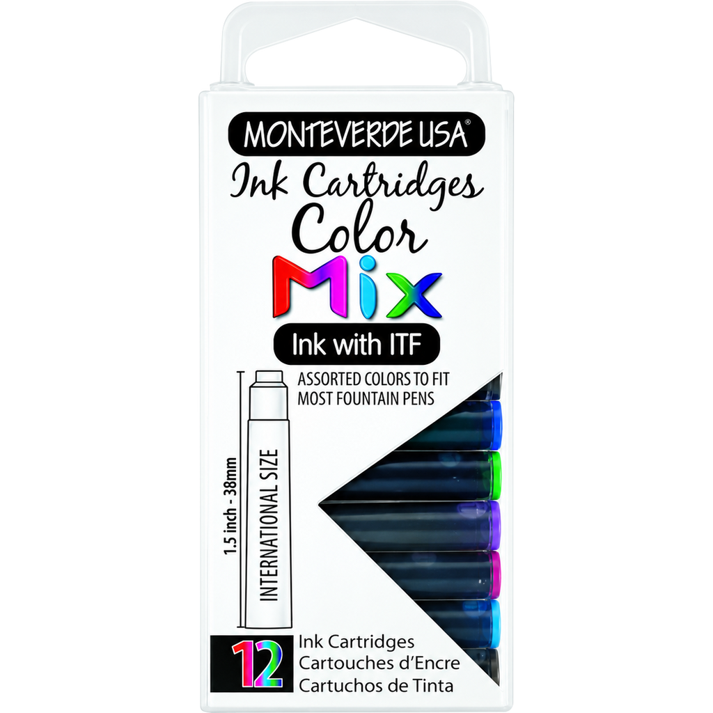 Monteverde 12pc Mixed Colors - Ink Cartridges - Pen Boutique Ltd