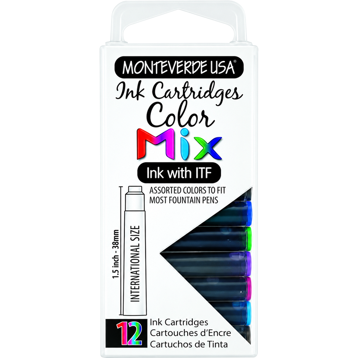 Monteverde 12pc Mixed Colors - Ink Cartridges - Pen Boutique Ltd