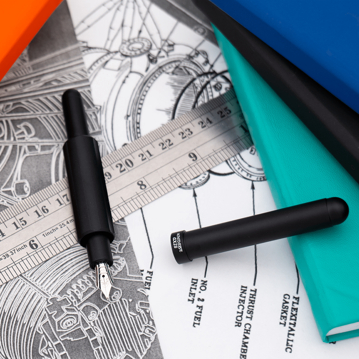 Monteverde Axis Fountain Pen - Matte Black - Pen Boutique Ltd