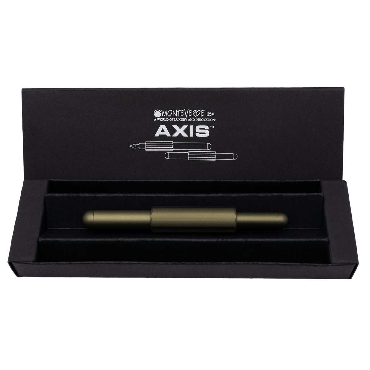 Monteverde Axis Fountain Pen - Matte Olive - Pen Boutique Ltd