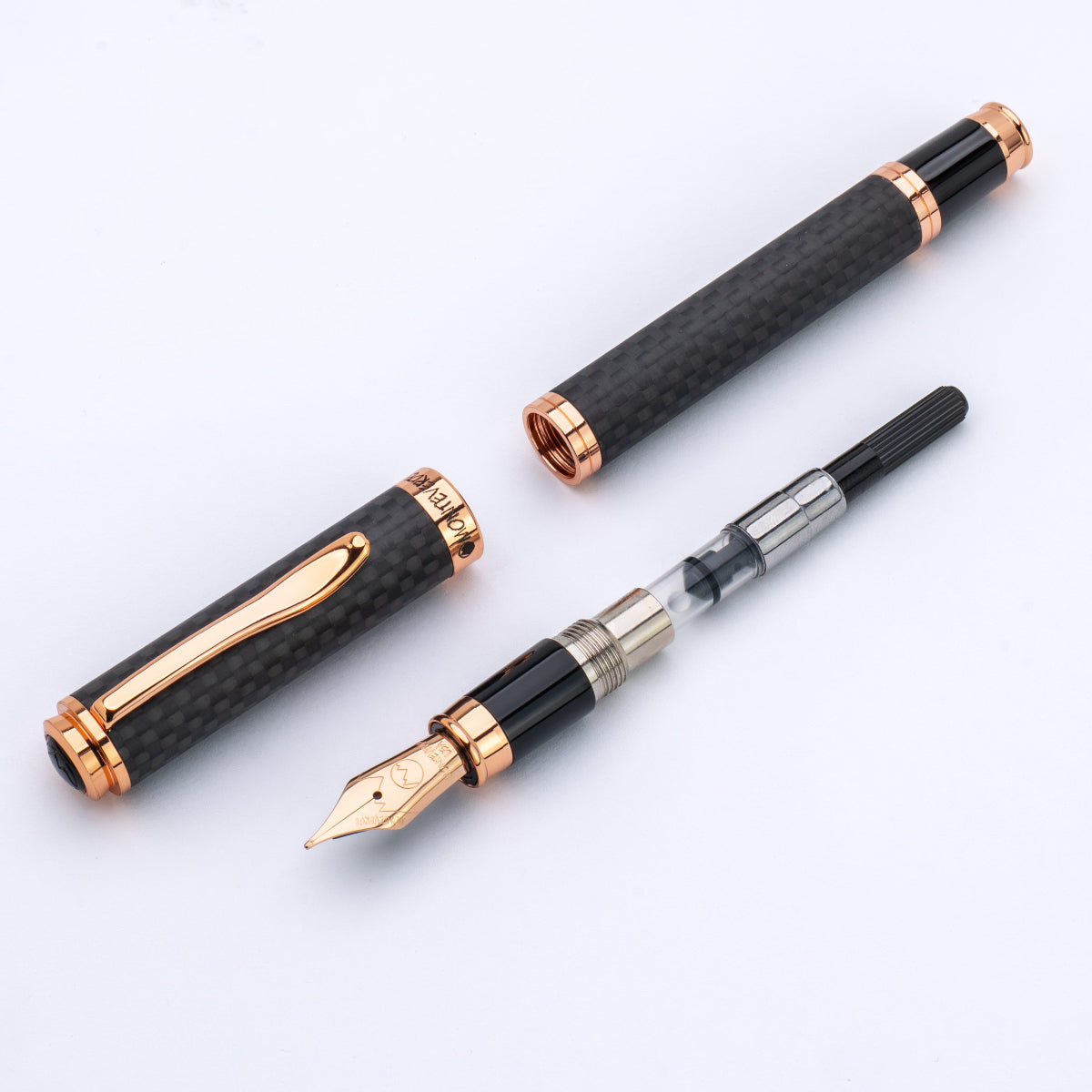 Monteverde Innova Fountain Pen - Matte Carbon Fiber - Rose Gold Trim-Pen Boutique Ltd