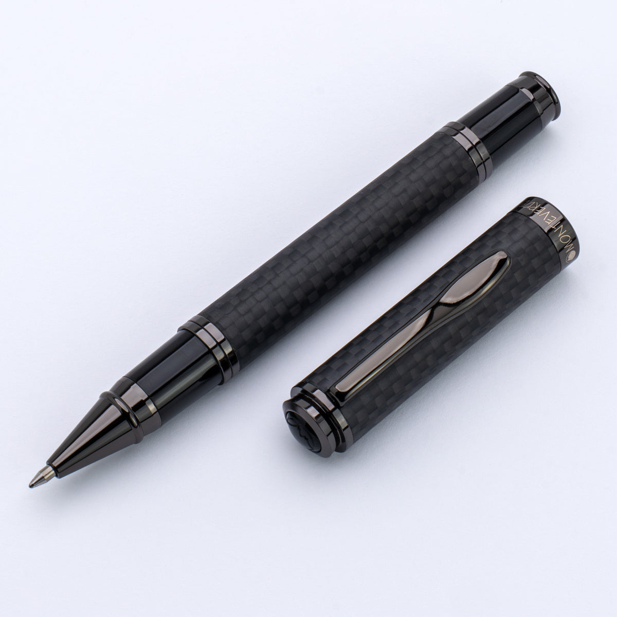 Monteverde Innova Rollerball Pen - Matte Carbon Fiber - Gunmetal Trim-Pen Boutique Ltd