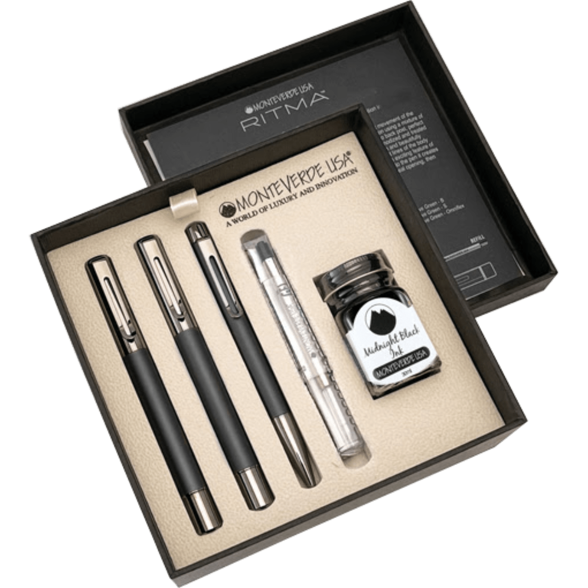 Monteverde Ritma 3+2 Pen Set - Black - Pen Boutique Ltd