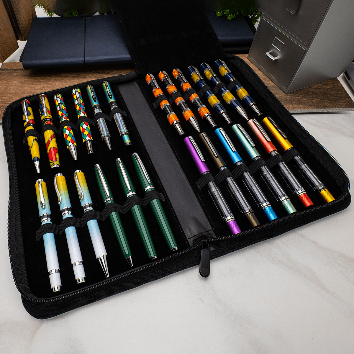 Monteverde Zipper 24 Pen Case - Green - Pen Boutique Ltd