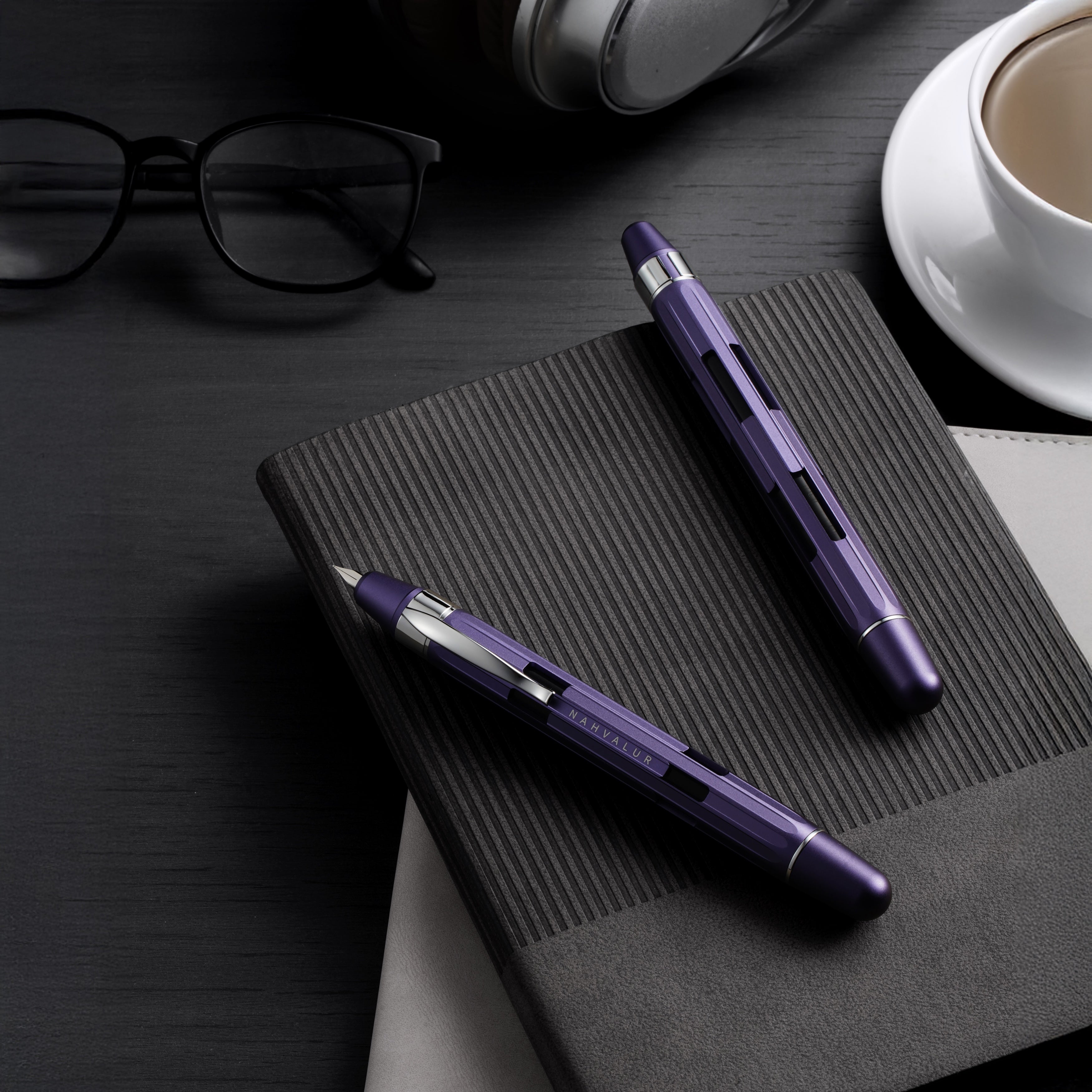 Nahvalur Eclipse Fountain Pen - Hepatizon - Silver Trim - Pen Boutique Ltd