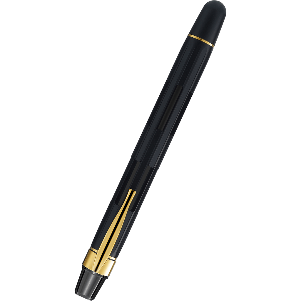 Nahvalur Eclipse Fountain Pen - Black - Gold Trim - Pen Boutique Ltd