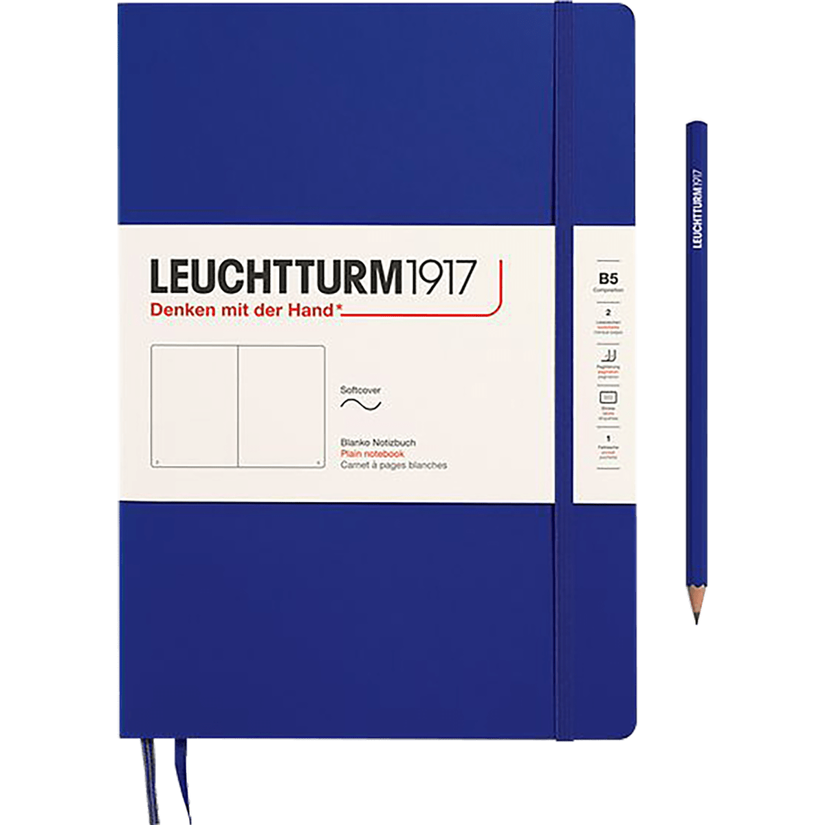 Leuchtturm 1917 411 Softcover Notebook - B5 - Plain - Pen Boutique Ltd