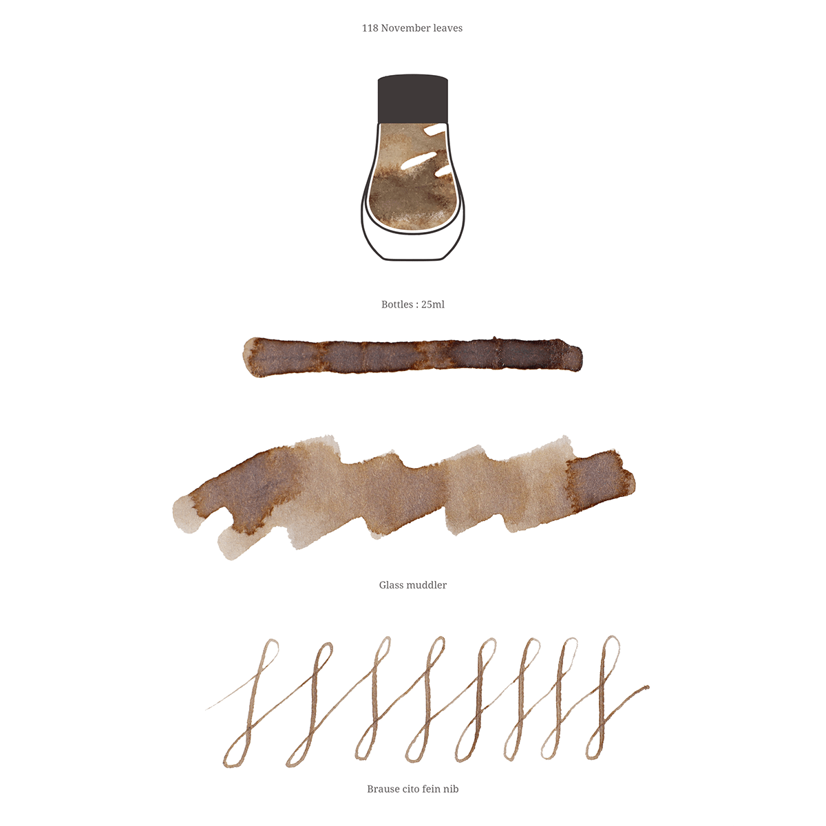 Dominant Industry Standard Ink Bottle - November leaves - 25ml - Pen Boutique Ltd