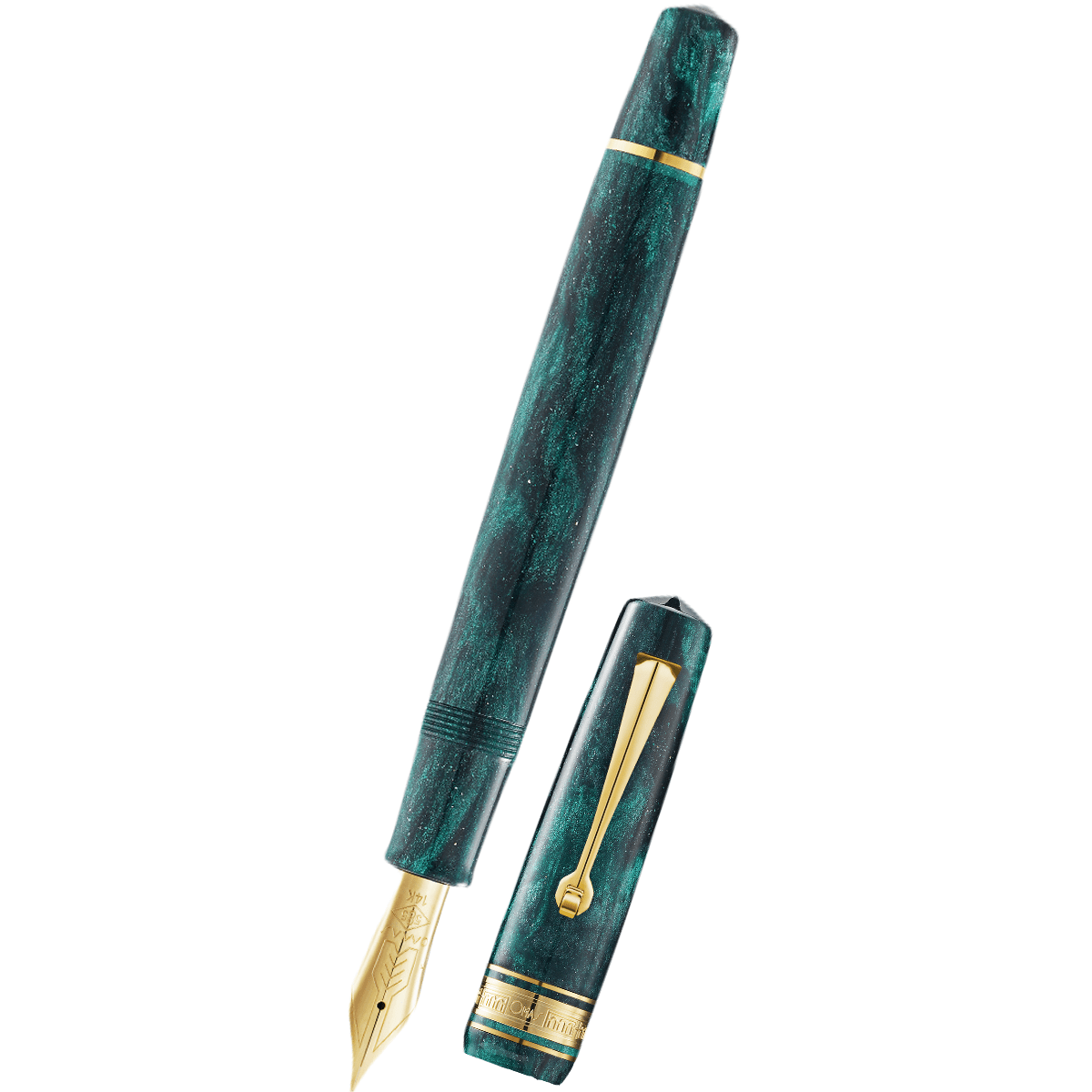 Omas Bologna Fountain Pen - Smeraldo Elegante - Gold Trim - 14K Nib - Pen Boutique Ltd