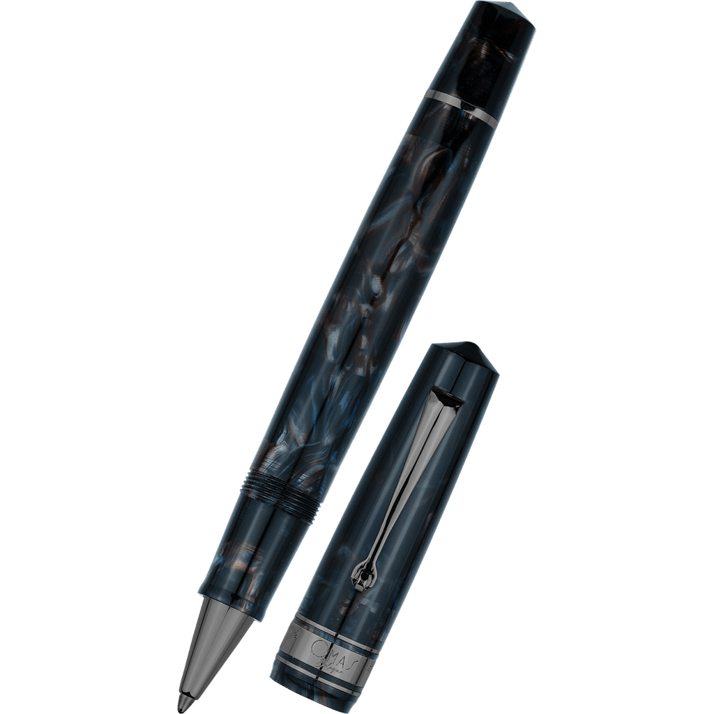 Omas Bologna Rollerball Pen - Galassia - Black Trim - Pen Boutique Ltd