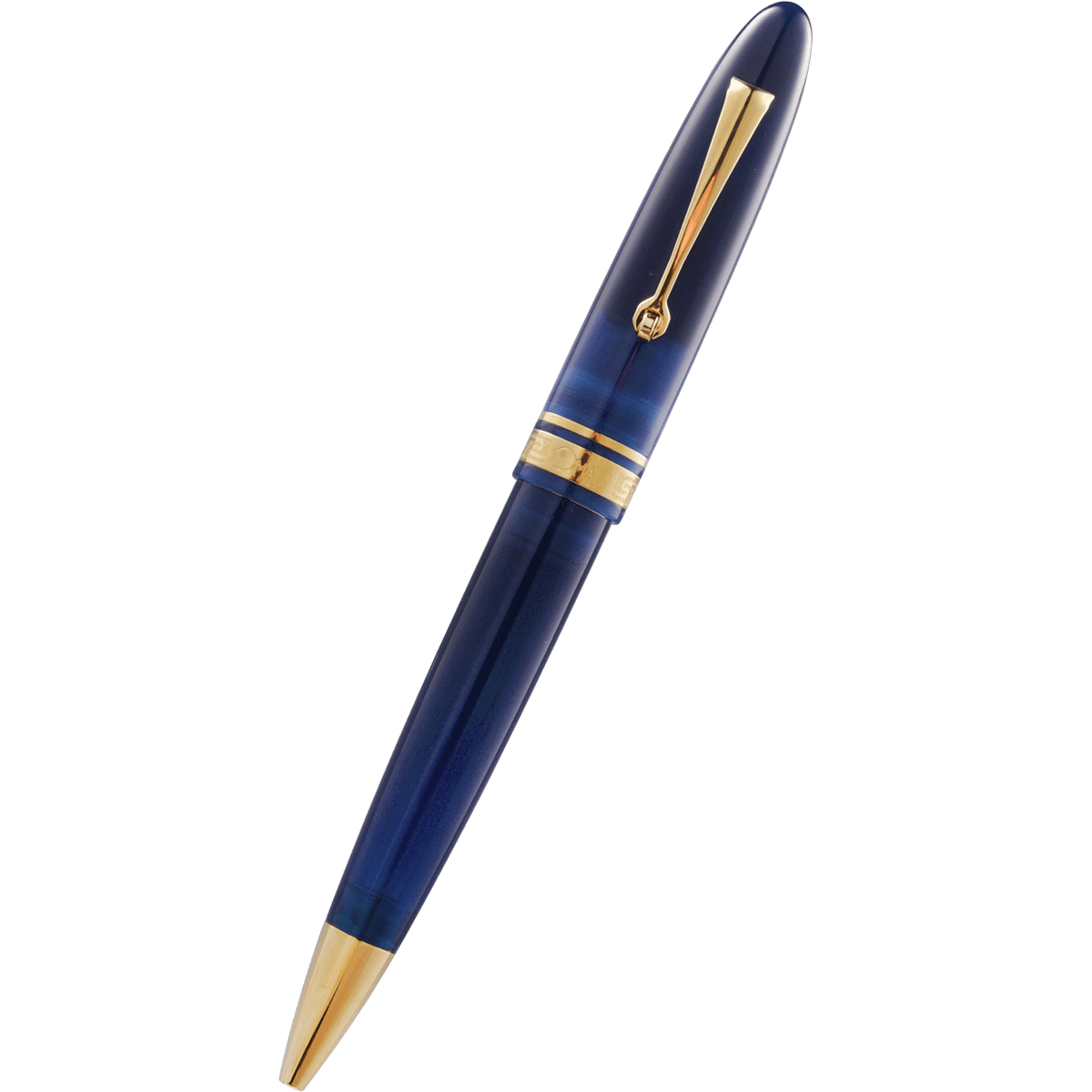 Omas Ogiva Ballpoint Pen - Blu - Gold Trim - Pen Boutique Ltd