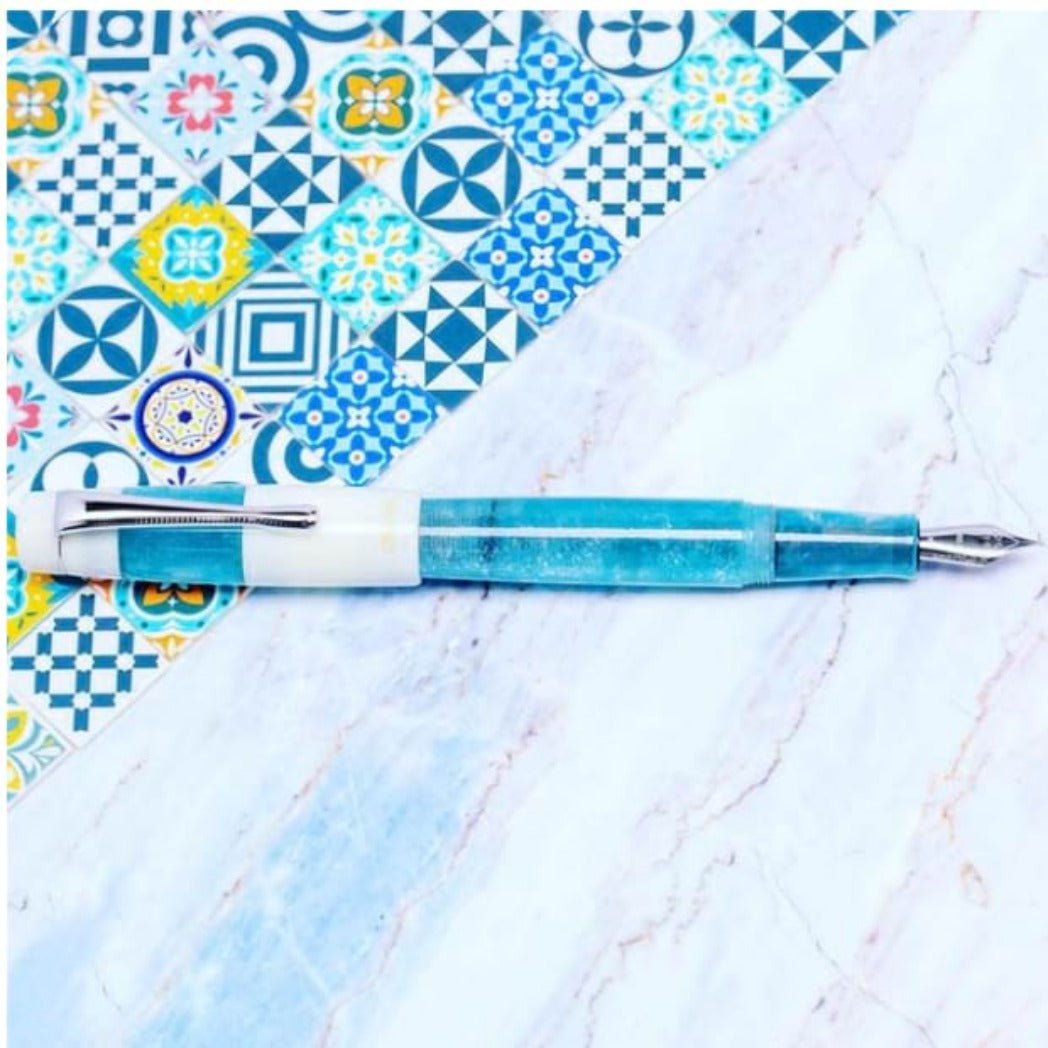 Opus 88 Koloro Fountain Pen - White Blue - Pen Boutique Ltd