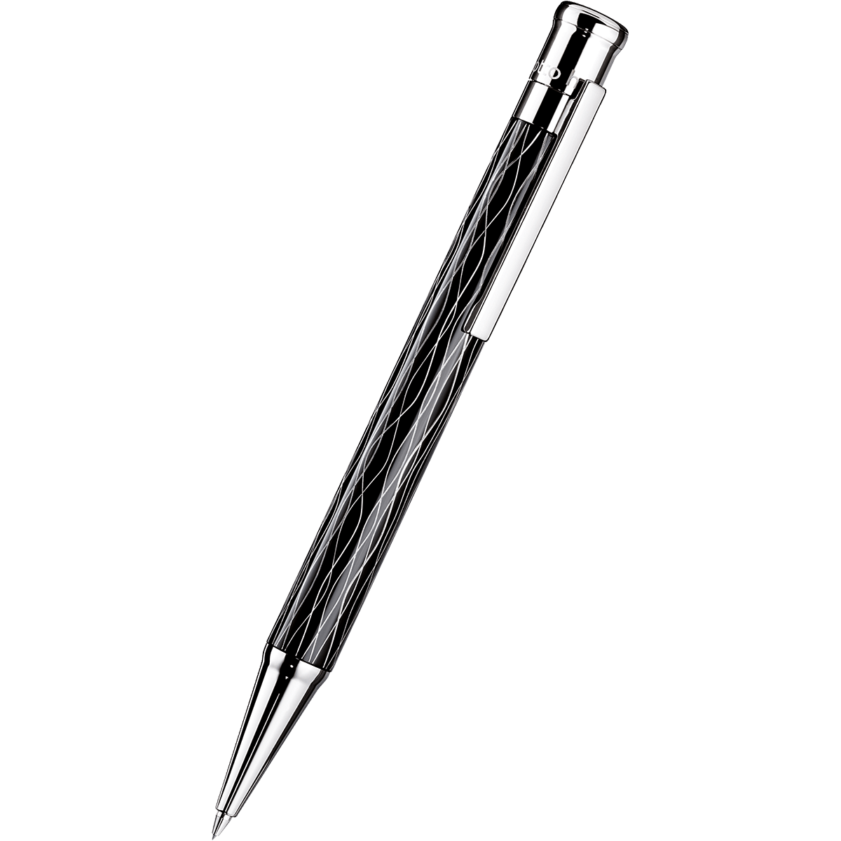 Otto Hutt Design 04 Mechanical Pencil - Black Wave - Platinum Trim - Pen Boutique Ltd