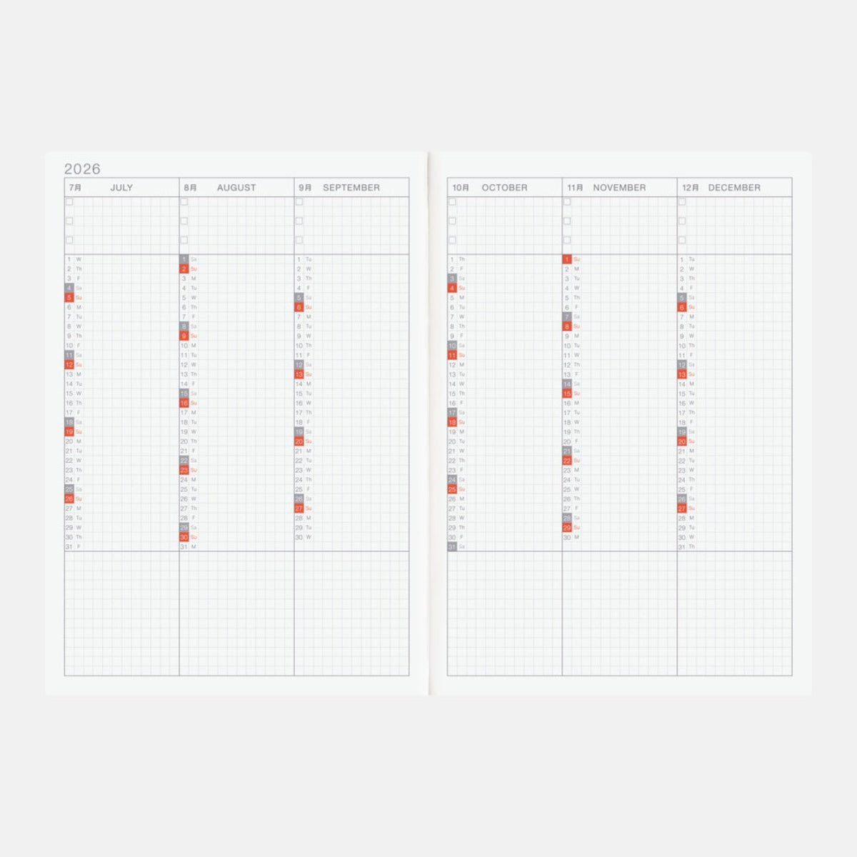 Hobonichi Techo 2026 English Cousin Book - A5 (January Start) - Pen Boutique Ltd