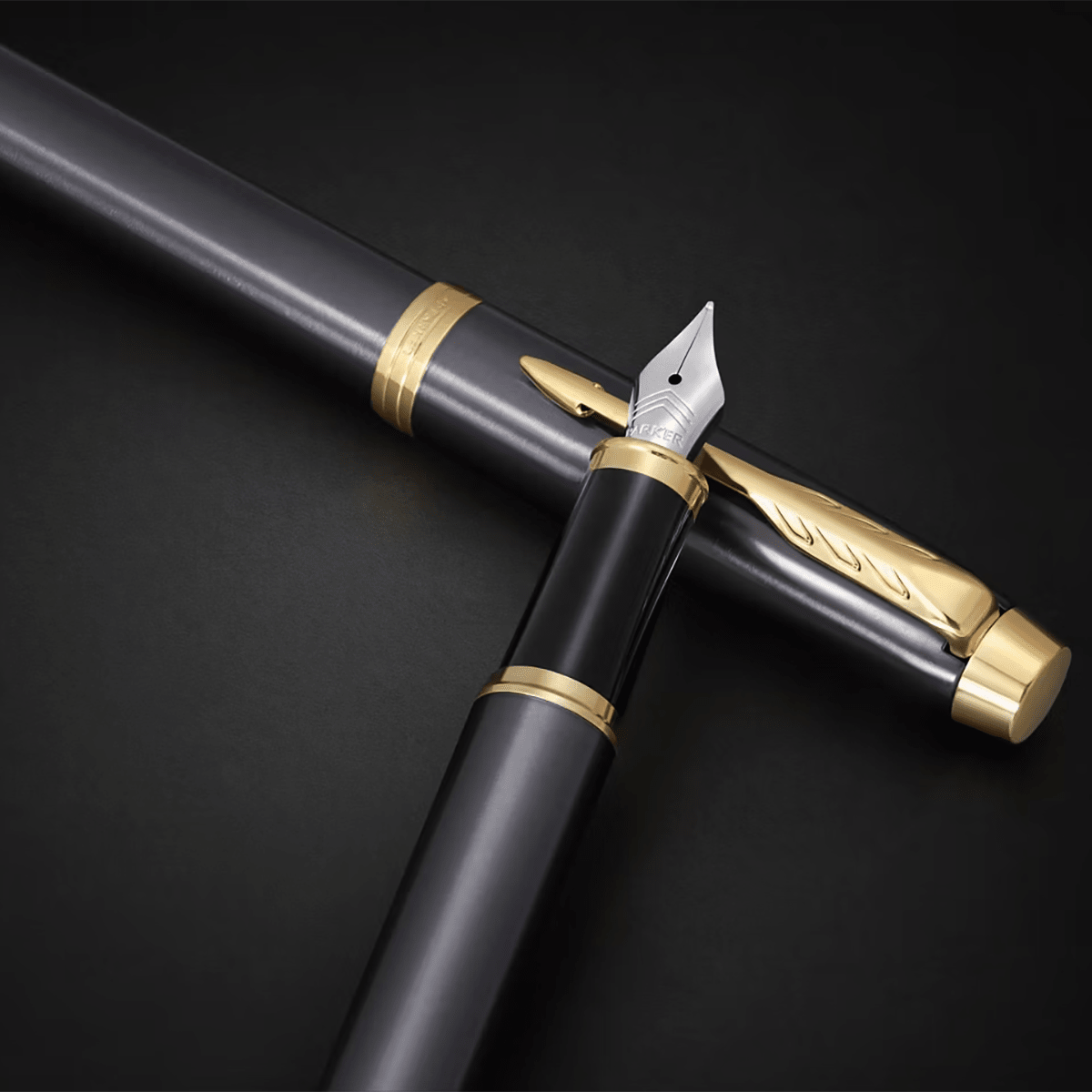 Parker IM Fountain Pen - Grey - Gold Trim - Pen Boutique Ltd