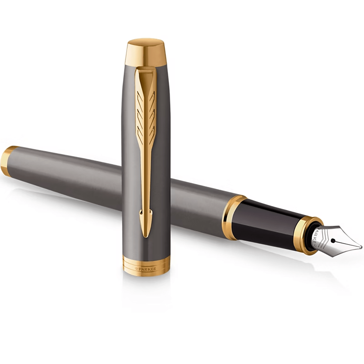 Parker IM Fountain Pen - Grey - Gold Trim - Pen Boutique Ltd