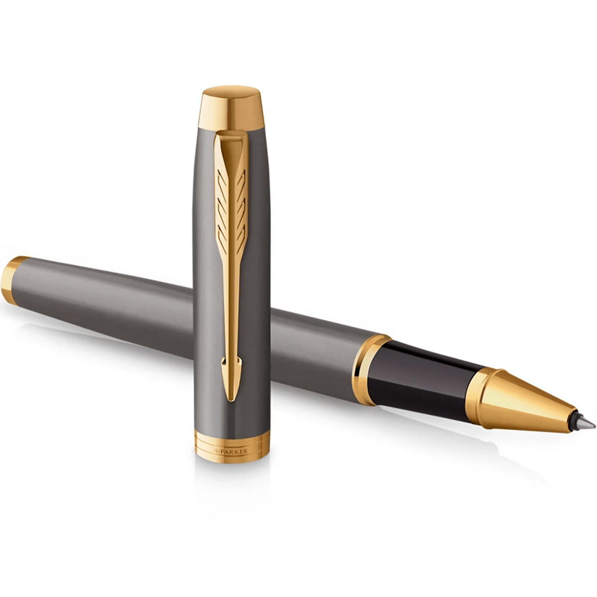 Parker IM Rollerball Pen - Grey - Gold Trim - Pen Boutique Ltd