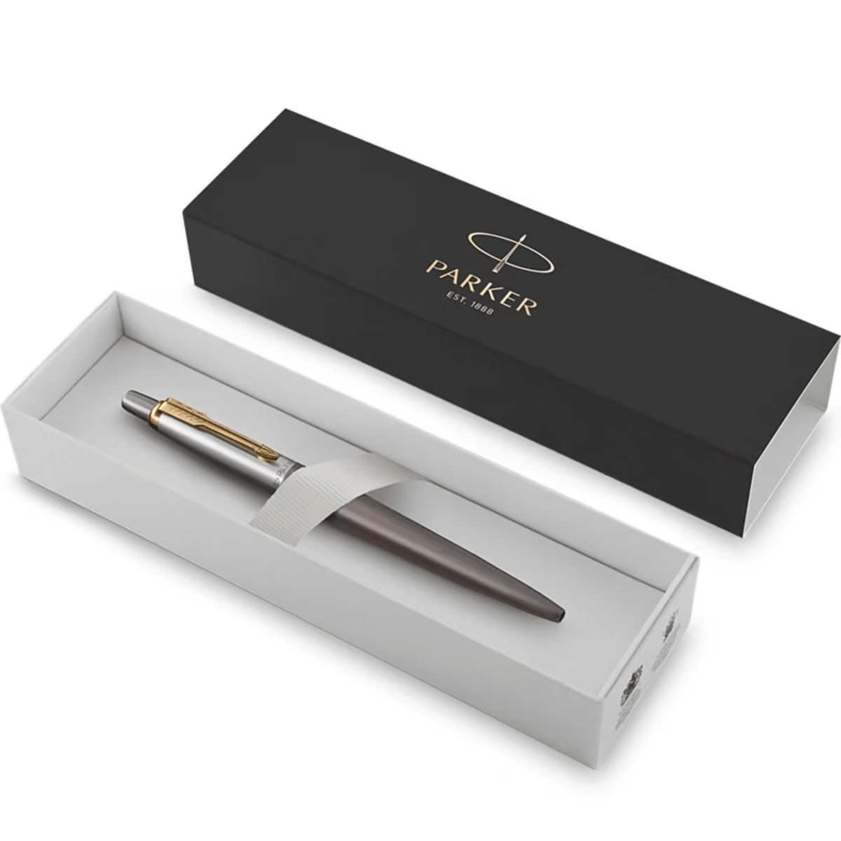 Parker Jotter Ballpoint Pen - Grey - Gold Trim - Pen Boutique Ltd