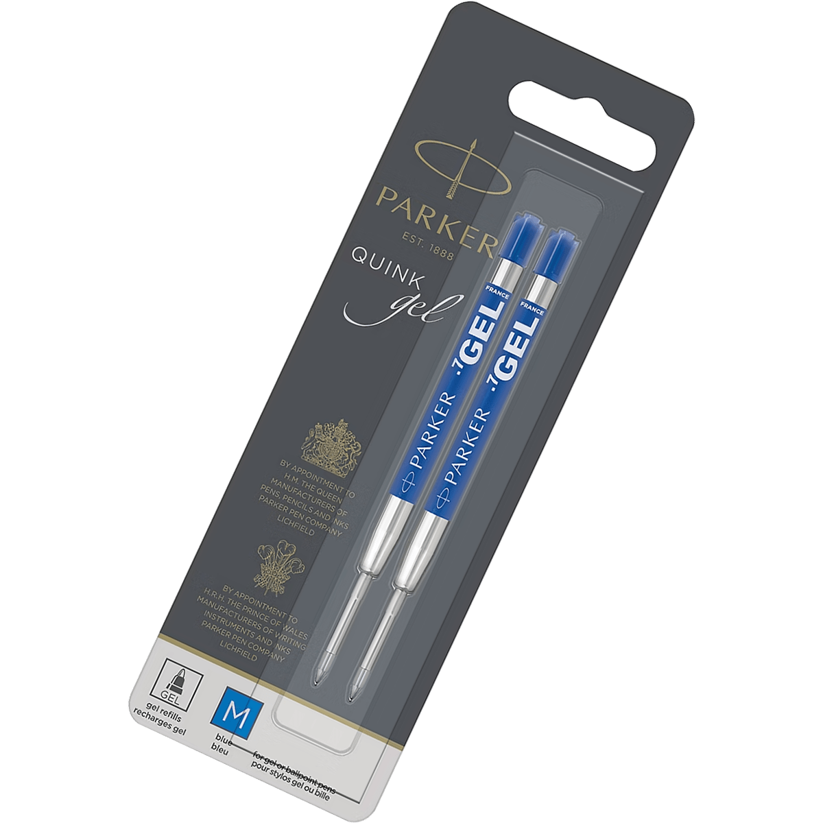 Parker Quink Gel Refill - Blue Ink - Medium Tip (2 per pack) - Pen Boutique Ltd